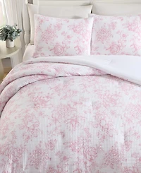 Laura Ashley Delphine Poly Waffle 3-Pc. Comforter Set
