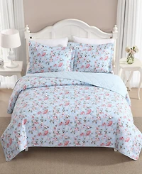 Laura Ashley Blissful Dream Cotton 3-Pc. Quilt Set, King