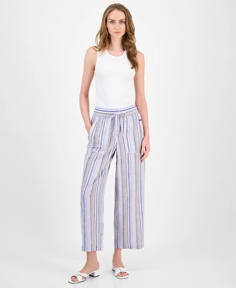 Tommy Hilfiger Women's Striped Drawstring-Waist Pants