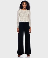 Alex & Sophia Women's Fringe Detail Long Sleeve Top
