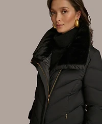 Donna Karan New York Women's Stretch Zip Closure Coat