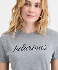 On 34th Women's Knit Short-Sleeve Hilarious Graphic T-Shirt, Macy's Exclusive