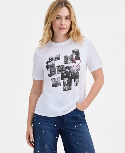 On 34th Women's Knit Photo Collage Graphic T-Shirt, Macy's Exclusive