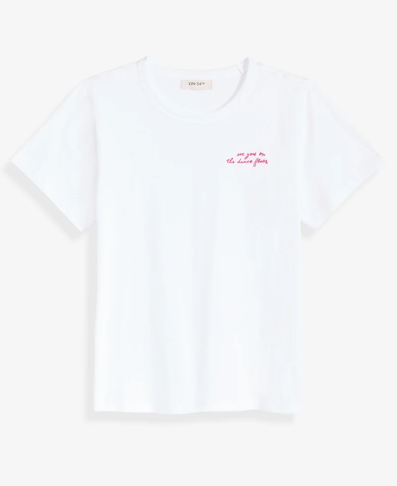 On 34th Women's Knit See You the Dance Floor Graphic T-Shirt, Macy's Exclusive
