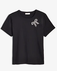 On 34th Women's Knit Rhinestone Bow T-Shirt, Macy's Exclusive