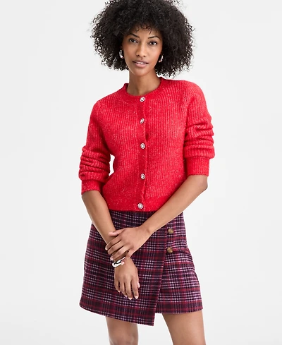 On 34th Women's Lurex Rhinestone-Button Cardigan, Macy's Exclusive