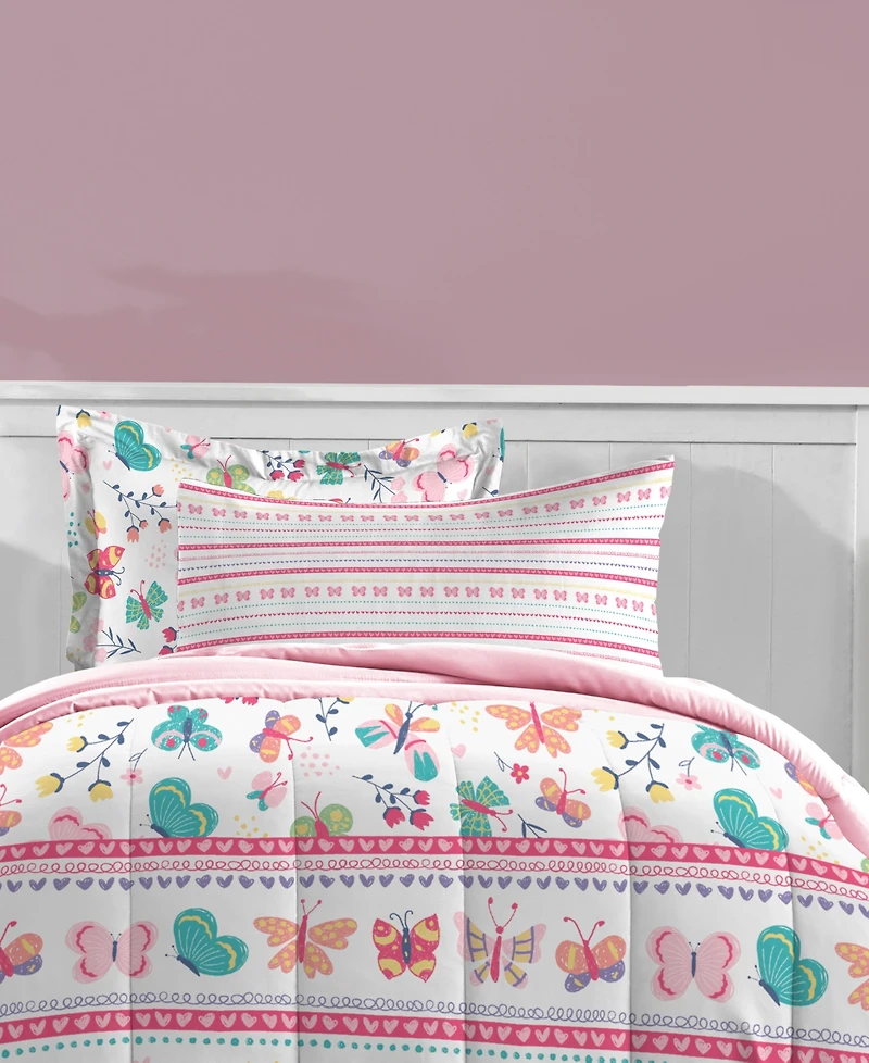 Dream Factory Butterfly Garden 7-Pc. Comforter Set, Full