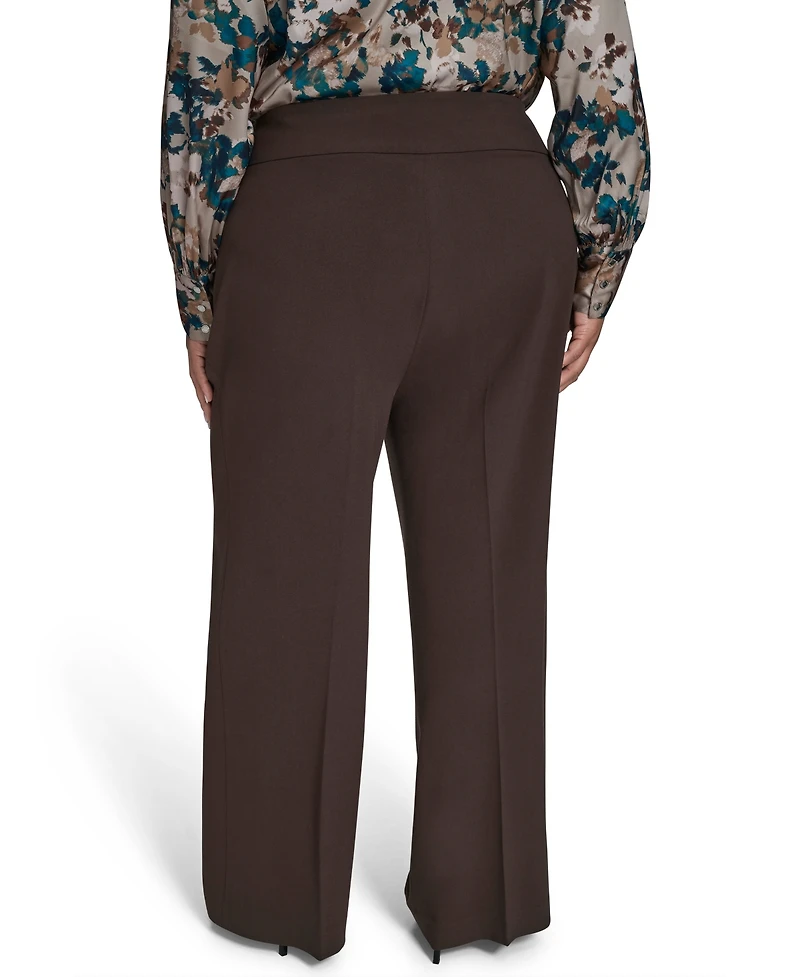 Calvin Klein Plus Mid-Rise Wide-Leg Pants