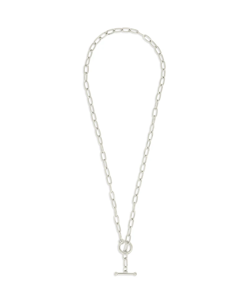 Sterling Forever Ledger Paperclip Toggle Necklace