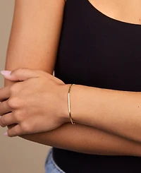 Sterling Forever Silver Herringbone Chain Bracelet