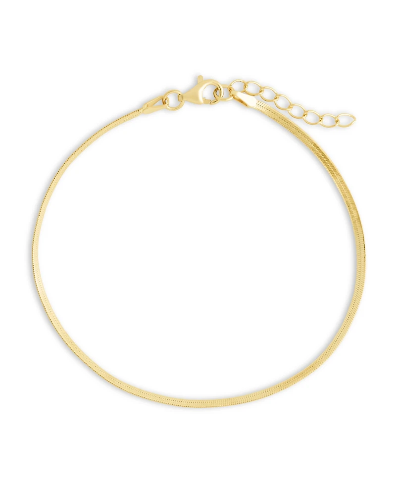Sterling Forever Silver Herringbone Chain Bracelet