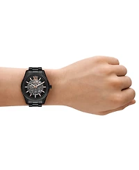 Michael Kors Men's Lexington Automatic Black Ip Stainless Steel Watch, 45mm