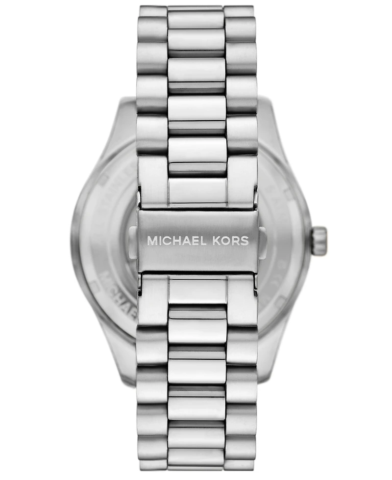 Michael Kors Men's Lexington Chronograph Silver-Tone Stainless Steel Watch, 44mm