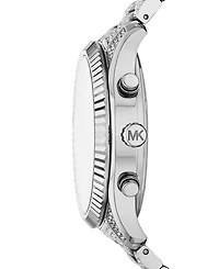 Michael Kors Women's Lexington Chronograph Silver-Tone Stainless Steel Watch, 42mm