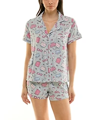 Derek Heart Women's Printed Top and Shorts Set