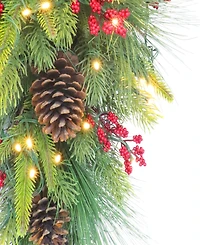 Puleo 28" Pre-Lit Artificial Adorned Banister Swag
