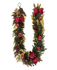 Puleo 10" Pre-Lit Battery-Operated Adorned Garland