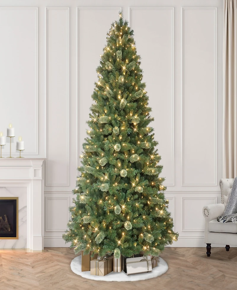 Puleo 9' Pre-Lit Artificial Teton Pine Tree with Led Lights