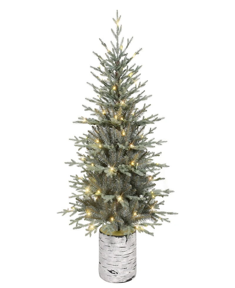 Puleo 4.5' Pre-Lit Artificial Potted Arctic Fir Tree
