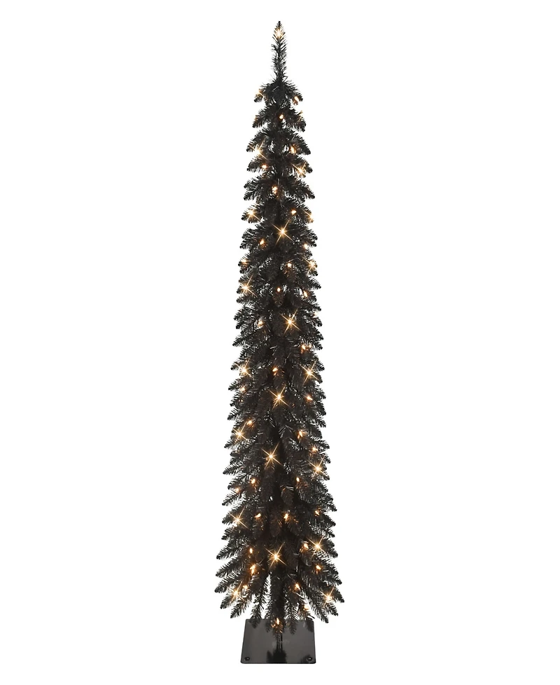 Puleo 6' Pre-Lit Artificial Alpine Pencil Tree