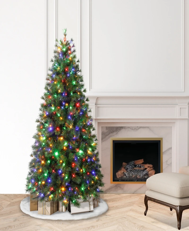 Puleo 6.5' Pre-Lit Artificial Colorado Pine Christmas Tree with Dual Function Led Lights