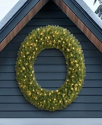 Puleo 48" Pre-Lit Artificial Utah Spruce Wreath with Warm White Led Lights