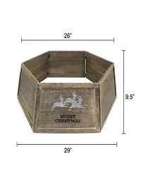 Puleo 31.5" Wood Christmas Tree Collar