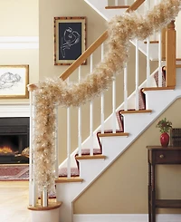 Puleo 9' x 10" Artificial Rose Round Valley Pine Garland