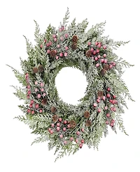 Puleo 24" Pre-Lit Artificial Flocked Wreath