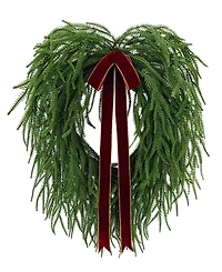 Puleo 22" Artificial Norfolk Pine Wreath with Bow