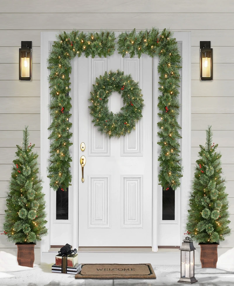 Puleo -Pc. Pre-Lit Artificial Christmas Decor Set