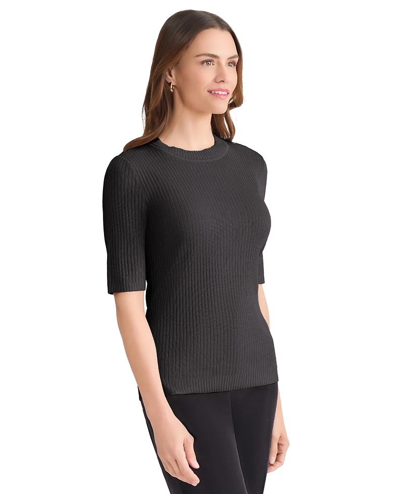 Jones New York Petite Sutton Short-Sleeve Knit Top