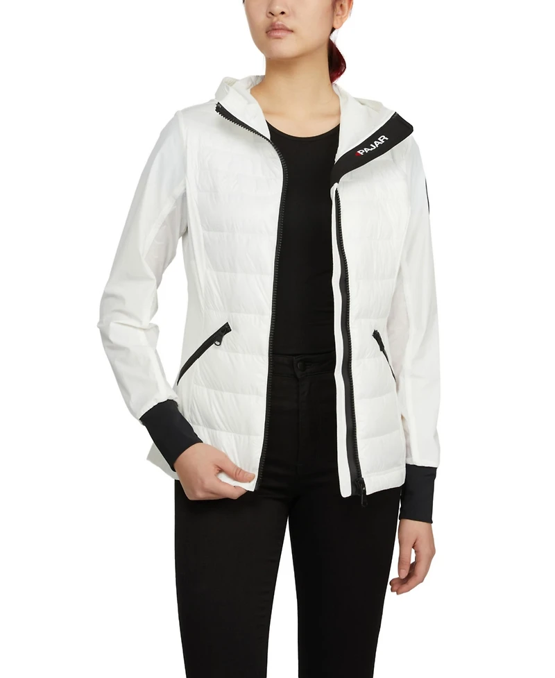 Pajar Women's Cressy Mixed Media Channel Quilted Stretch Puffer