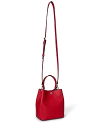Lauren Ralph Lauren Crosshatch Leather Small Reese Bucket Bag