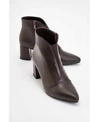 Forever & Always Shoes Finda Leather Block Heel Boot (Women)