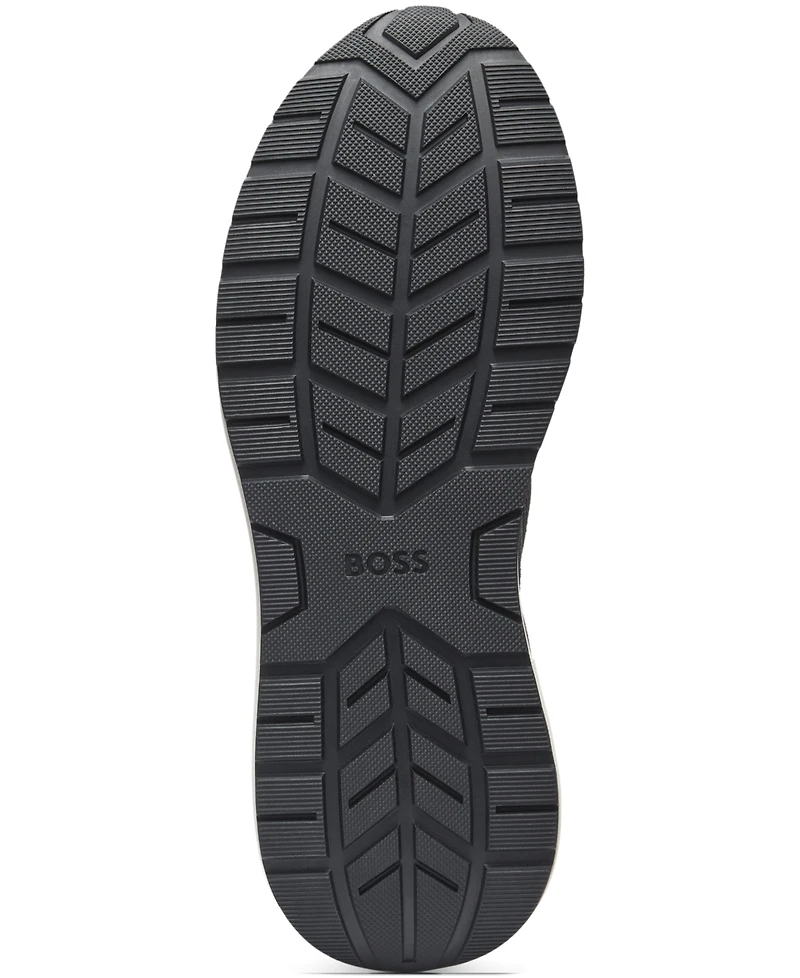 Boss by Hugo Men's Double B Monogram Suede Trainers Shoes