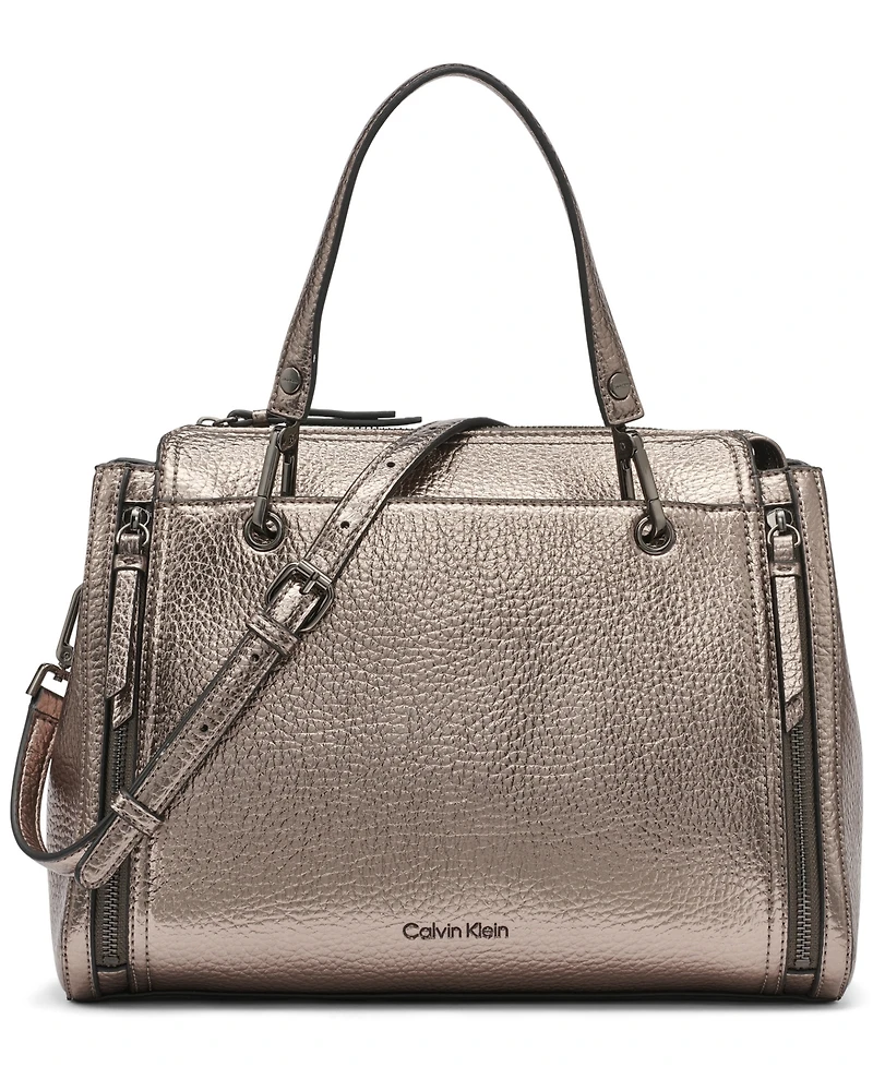 Calvin Klein Women's Garnet Metallic Satchel Bag