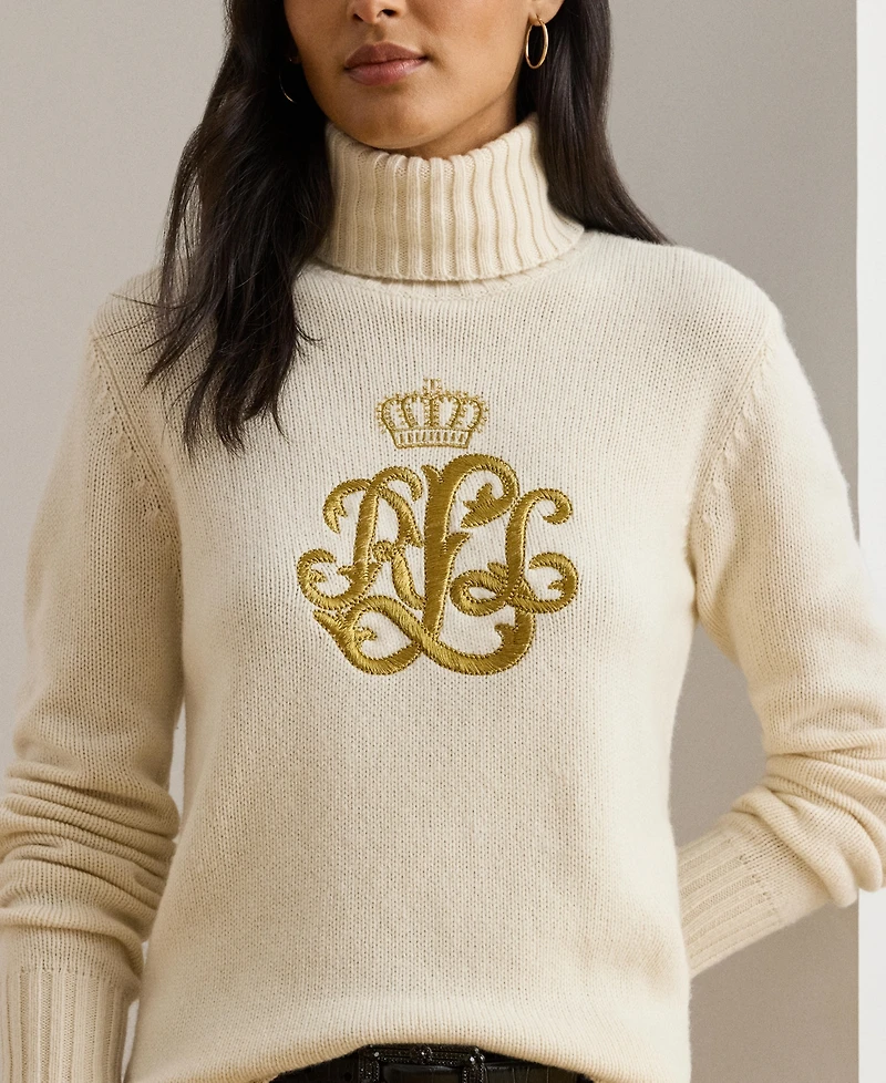 Lauren Ralph Lauren Women's Logo Detail Turtle Neck Sweater