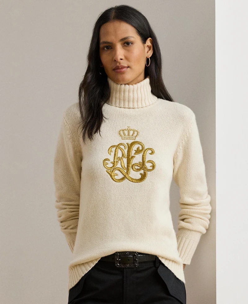 Lauren Ralph Lauren Women's Logo Detail Turtle Neck Sweater