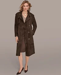 Donna Karan New York Women's Double Breasted Belted Trench Coat