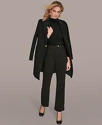 Donna Karan New York Women's Buttoned Notch Collared Coat