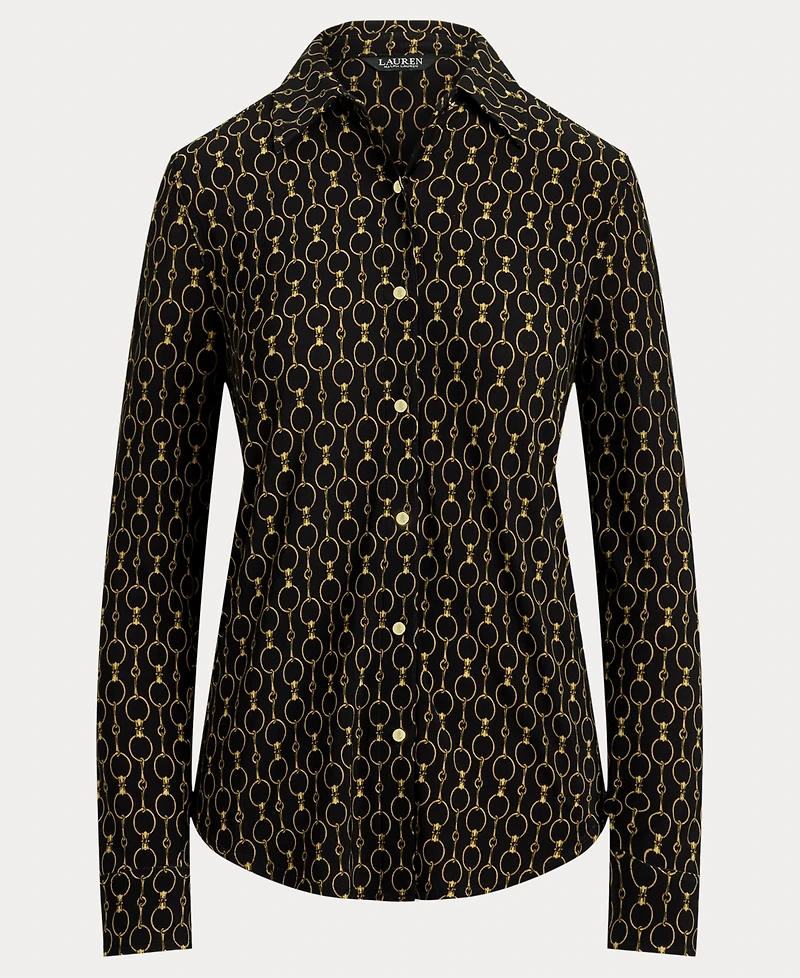Lauren Ralph Lauren Women's Slim Fit Chain-Print Shirt