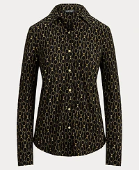 Lauren Ralph Lauren Women's Slim Fit Chain-Print Shirt