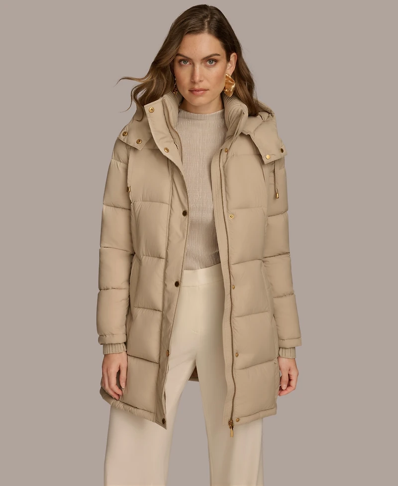 Donna Karan New York Women's Hooded Puffer Coat