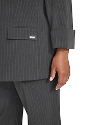 Calvin Klein Plus Pinstripe Long Sleeve Blazer