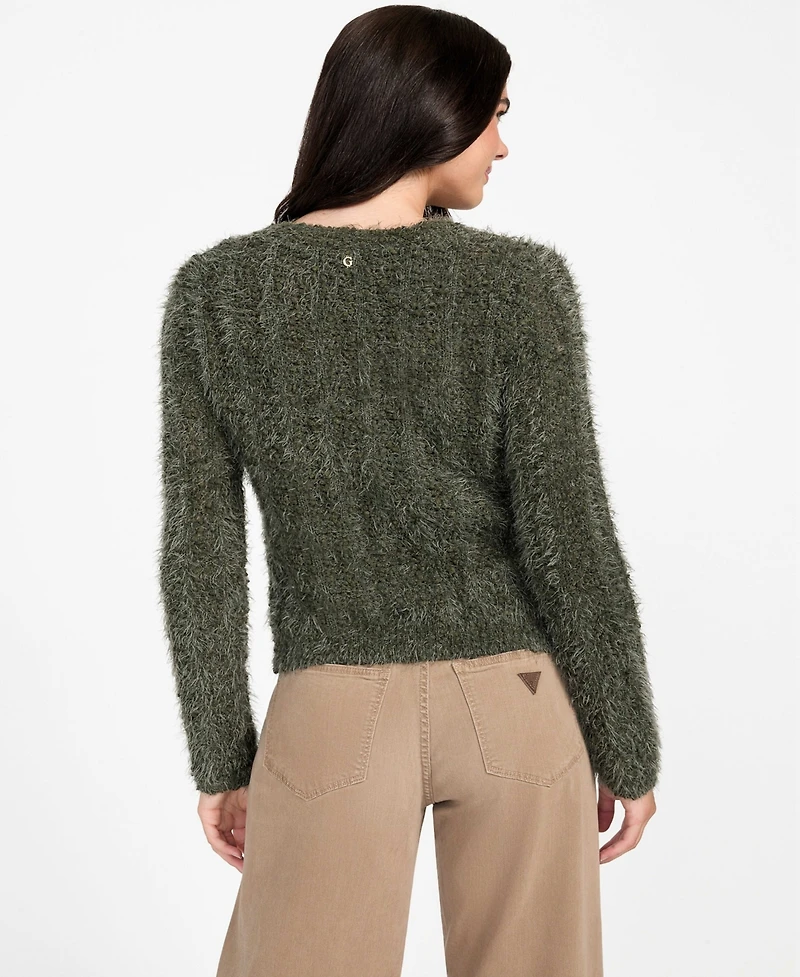 Guess Women's Bea Open Stitch Long Sleeve Cardigan Sweater