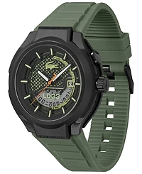 Lacoste Men's LC33 Mech Hybrid Automatic Green Silicone Strap Watch, 44mm