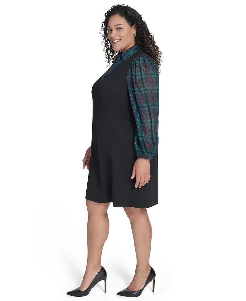 Tommy Hilfiger Plus Long Sleeve A-line Dress