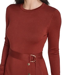 Jessica Howard Women's Long Sleeve Belted Midi Dress
