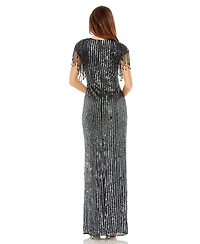 Mac Duggal Women's Embellished Fringe Gown